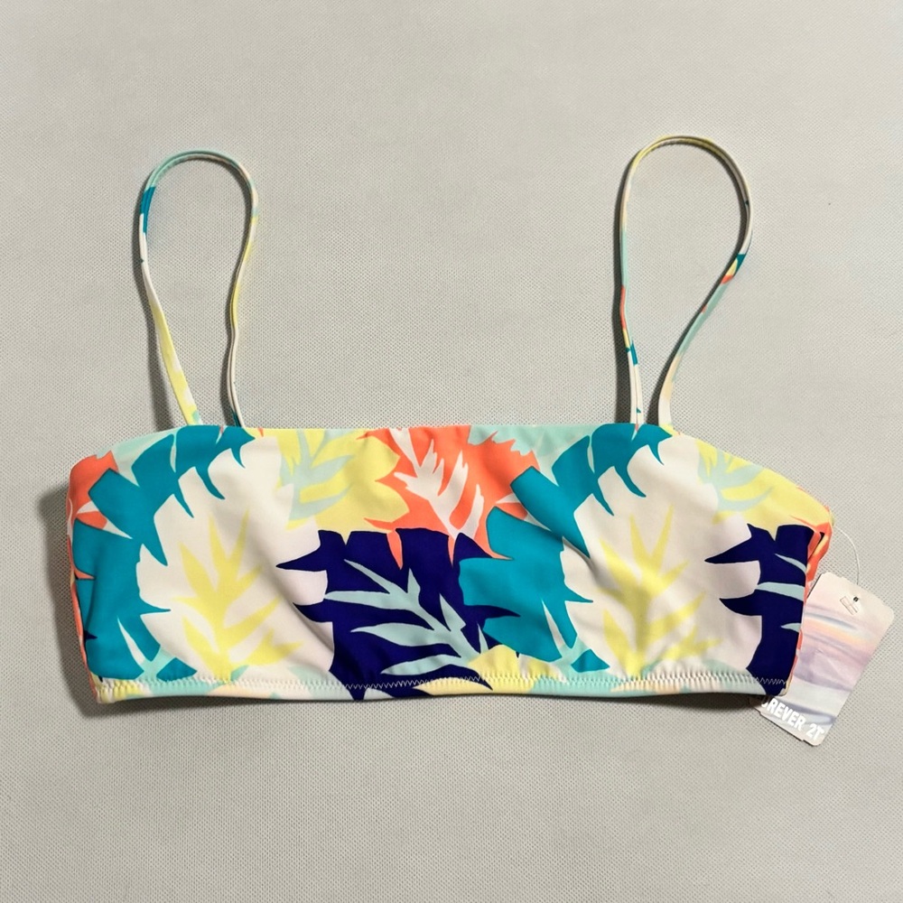 NWT Forever 21 tropical print bikini top